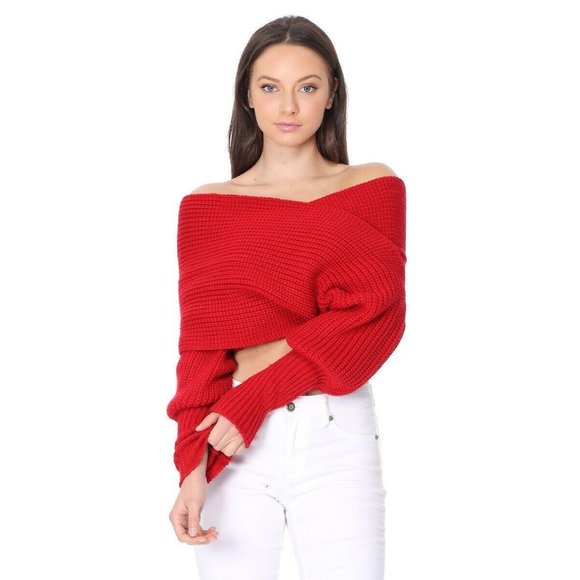 Mak Sweaters Shoulder Long Sleeve Wrap Sweater Poshmark